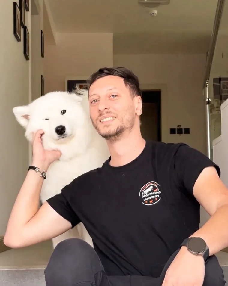 Christos with a Samoyed